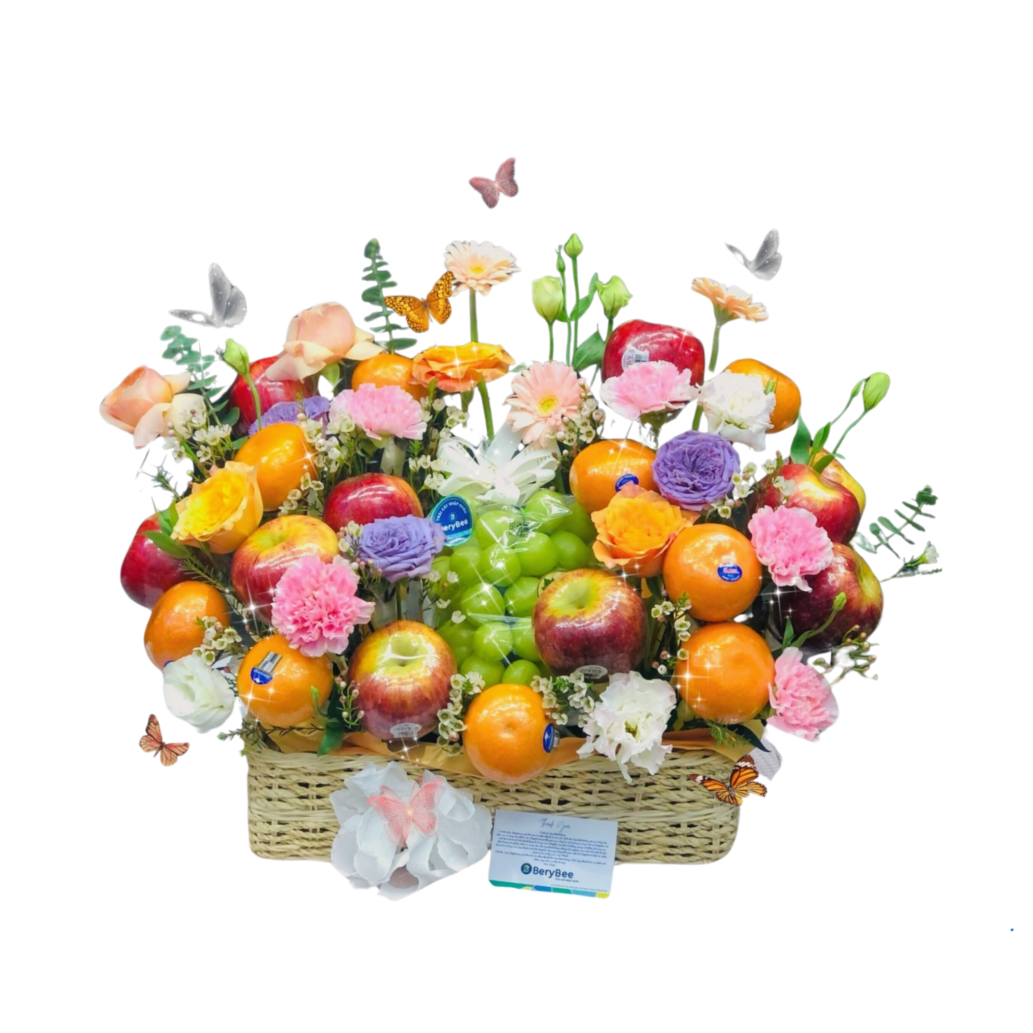 GIỎ QUÀ TRÁI CÂY KÈM HOA TƯƠI