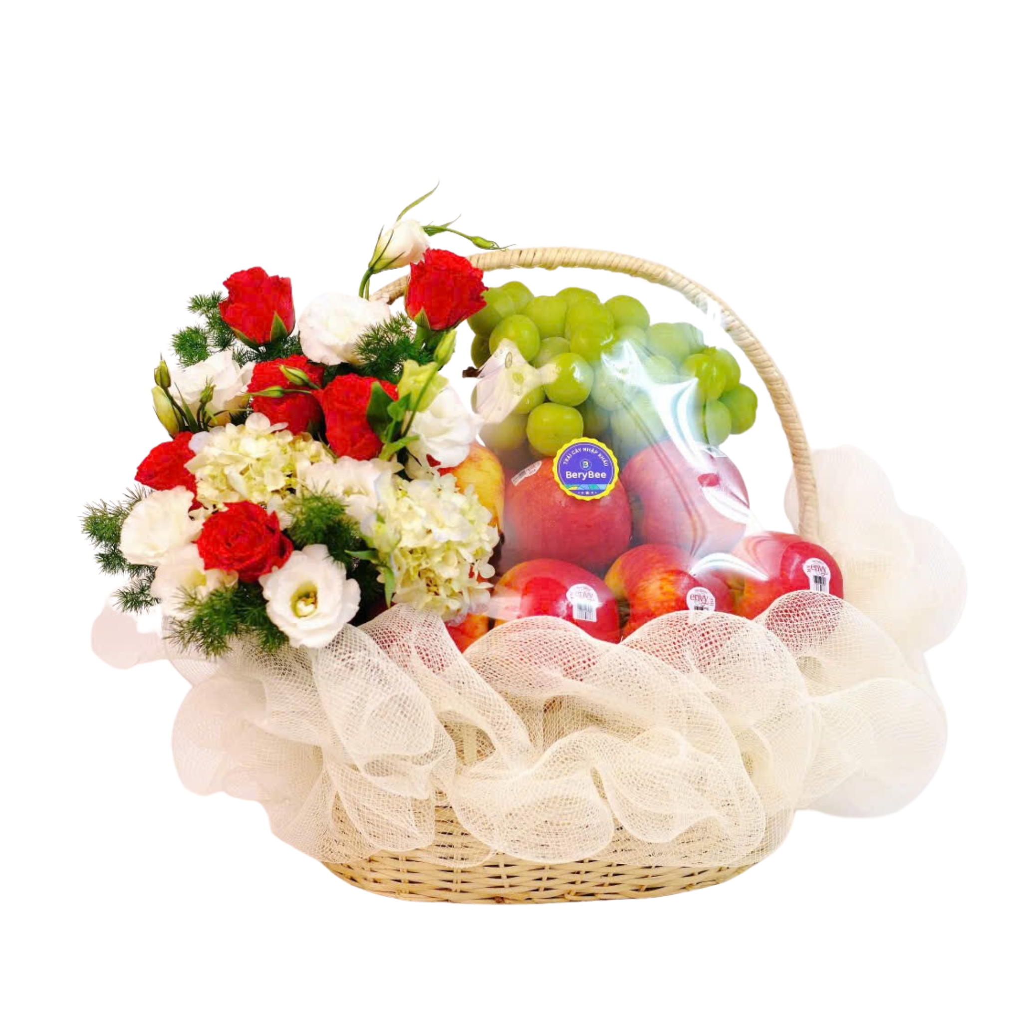 GIỎ QUÀ TRÁI CÂY KÈM HOA TƯƠI